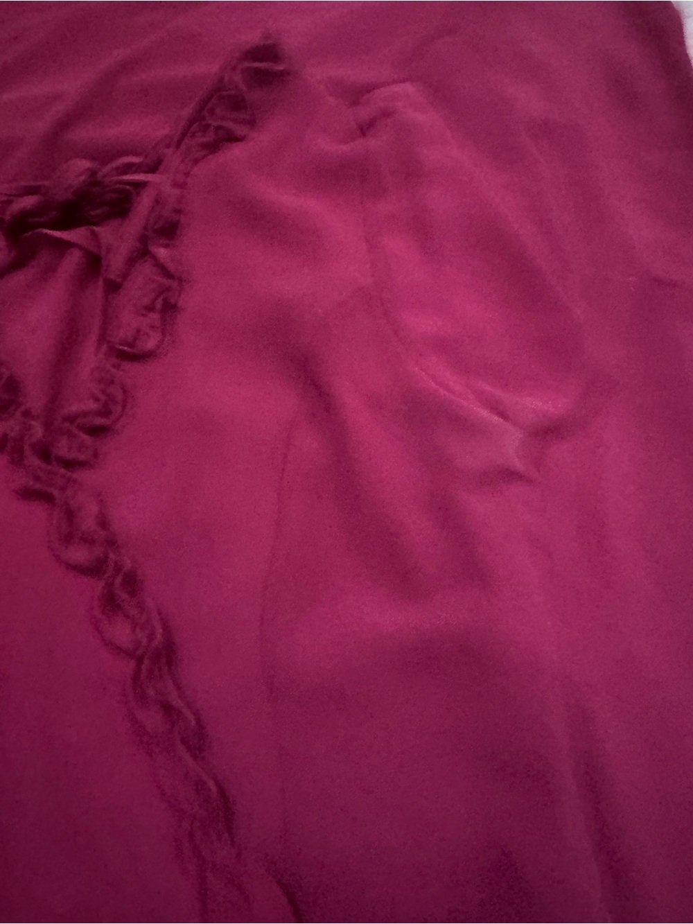 Lulu's Pour the Champagne Burgundy Ruffled Backless Maxi Dress Size Small - Picture 5 of 8
